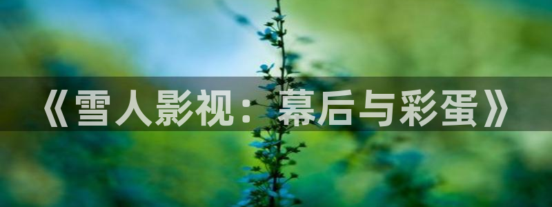 九九福利影院：《雪人影视：幕后与彩蛋》